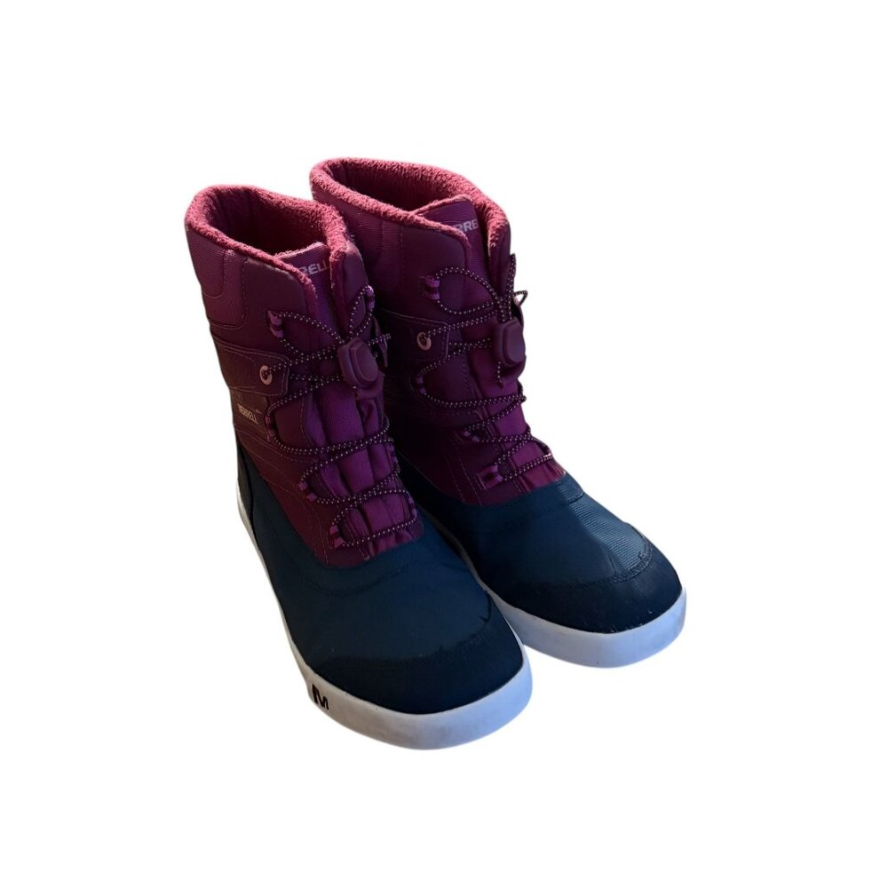 Merrell Kids Waterproof Snow Boots in Pink and Navy